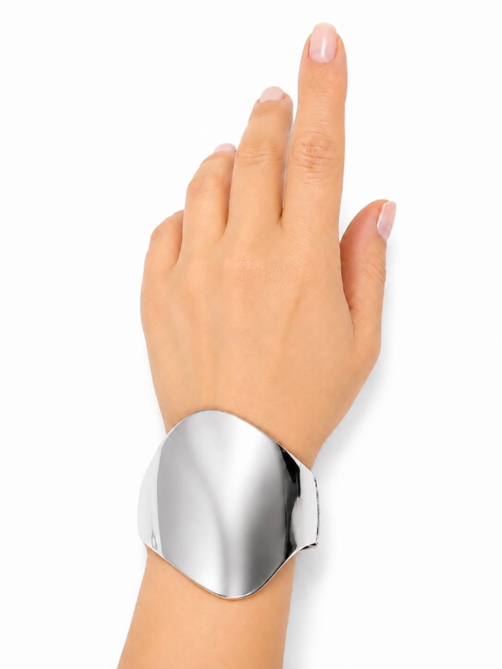 Wide Cuff Bracelet for Women Silver Tone Statement Bracelet, Chunky Gift Wedding
